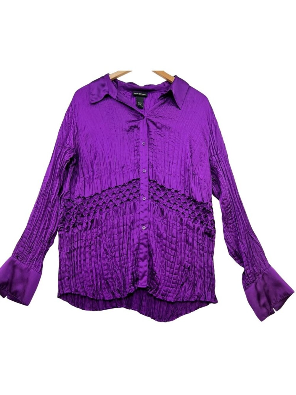 Lane Bryant Women's Button Down Blouse Long Sleeve Size 18/20 Purple Solid